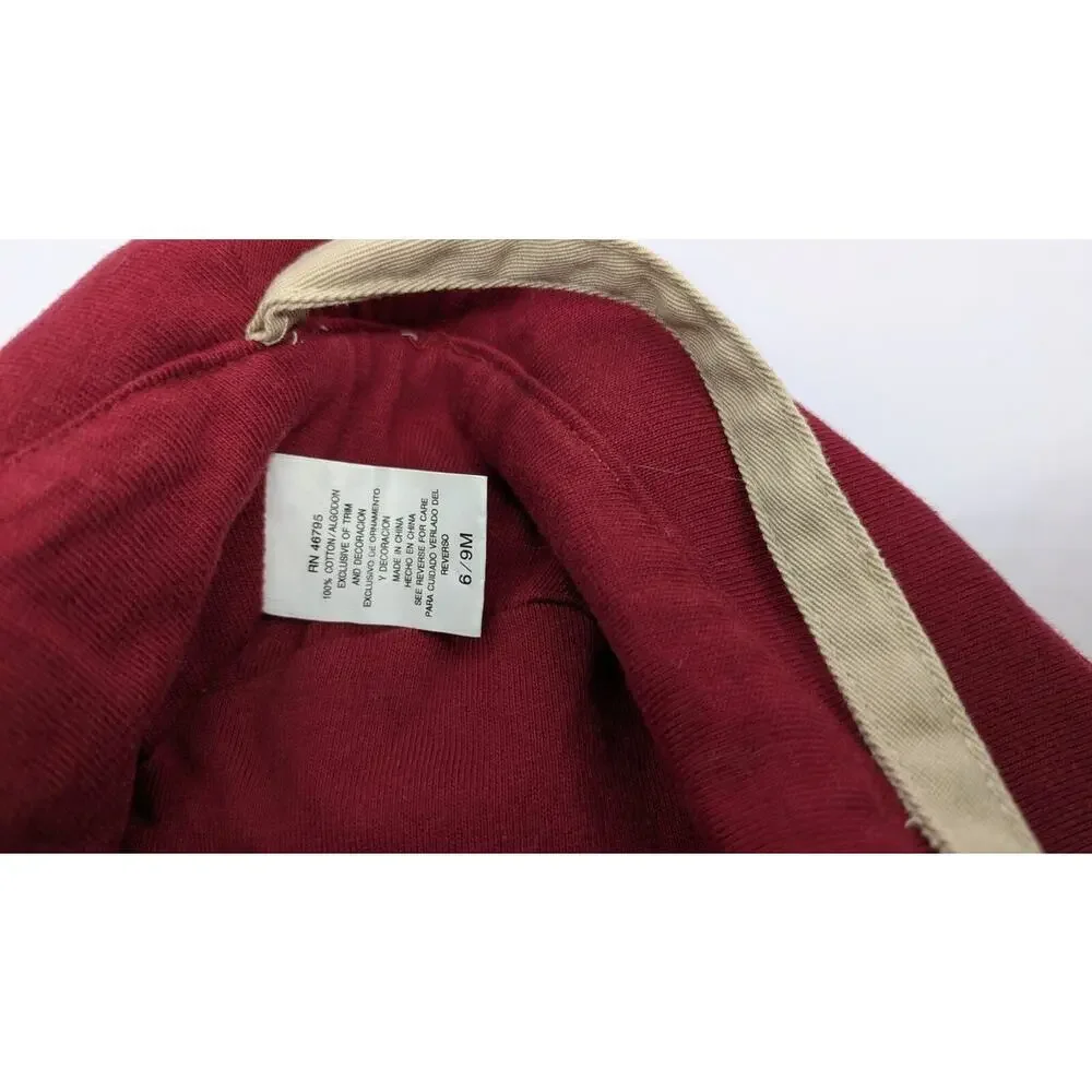 Vintage Timberland Summer Bucket Hat toddler 6-9 months beige white & burgundy